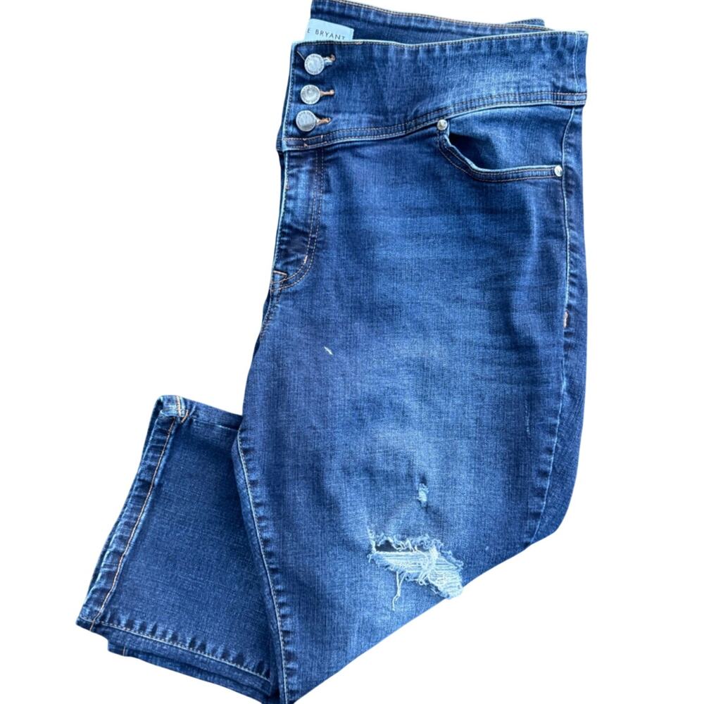 Lane Bryant Flex Magic Waistband High Rise Crop Jeans Womens 20 Distressed